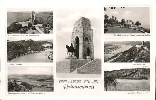Hohensyburg Teilansichten mit Kaiser Wilhelm Denkmal Kat. Dortmund