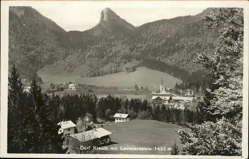 Dorf Kreuth mit Blick auf Leonhardstein Kat. Kreuth