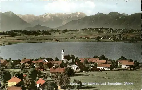 Riegsee mit Murnau und Zugspitze Kat. Riegsee
