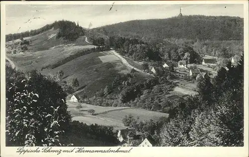 Heiden Lippe Lippische Schweiz mit Hermannsdenkmal / Lage /Lippe LKR