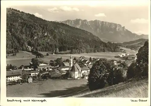 Sachrang Chiemgau Panorama mit Kaisergebirge Kat. Aschau i.Chiemgau