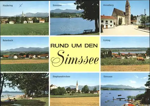 Simssee Rosenheim Rund um den Simssee Teilansichten Kat. Stephanskirchen