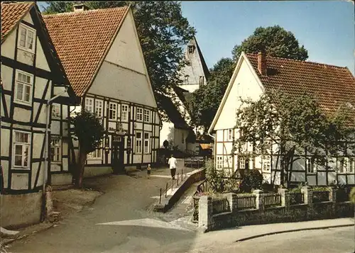 Bad Meinberg Alt Meinberg mit Blick auf ev Kirche Kat. Horn Bad Meinberg