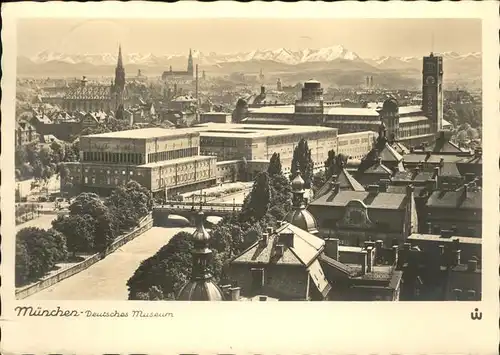 Muenchen Blick auf Deutsches Museum und Isar Kat. Muenchen