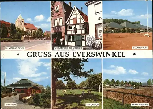 Everswinkel St Magnus Kirche Sportzentrum Vitusbad Wildgehege Reithalle Kat. Everswinkel