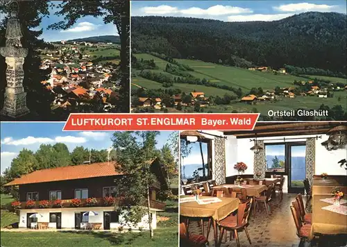 St Englmar Panorama mit Ortsteil Glashuett   Haus Burgl Gastraum  Kat. Sankt Englmar