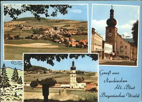 Neukirchen Heilig Blut Panorama und Kirchen Kat. Neukirchen b.Hl.Blut