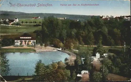 Bad Salzuflen Partie am See mit Kaffeehaeuschen Kat. Bad Salzuflen