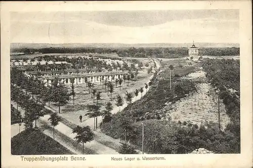 Senne Bad Lippspringe Truppenuebungsplatz Neues Lager und Wasserturm Feldpost Kat. Bad Lippspringe