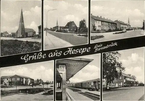 Hesepe Teilansichten Kirche Bahnhof