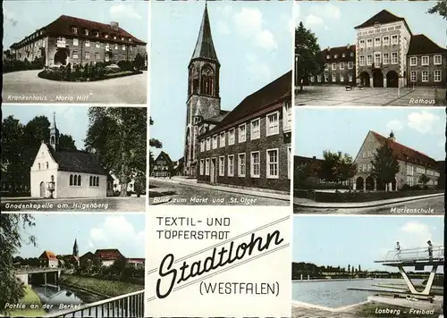 Stadtlohn Krankenhas St Olger Gnadenkapelle Rathaus Freibad Berkel Kat. Stadtlohn