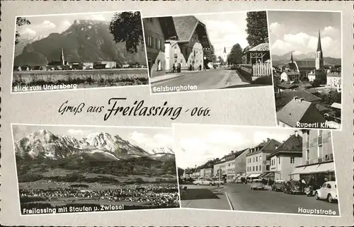 Freilassing mit Staufen und Zwiesel Salzburghofen Rupertikirche Hauptstrasse Kat. Freilassing