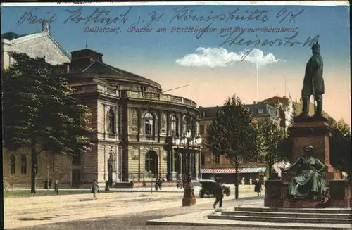 Duesseldorf Stadttheater Bismarckdenkmal Feldpost Kat. Duesseldorf