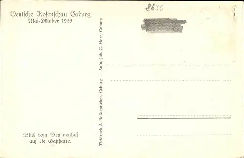 Coburg Deutsche Rosenschau Mai-Oktober Brunnenhof Gaststaette / Coburg /Coburg LKR