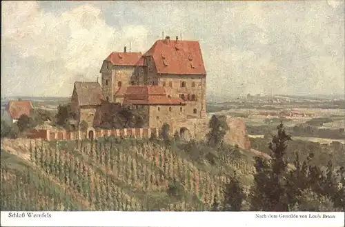 Wernfels Kuenstlerkarte Schloss Gemaelde Louis Braun  Kat. Spalt