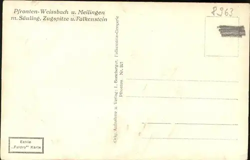 Pfronten Weissbach Meilingen Saeuling Zugspitze Kat. Pfronten