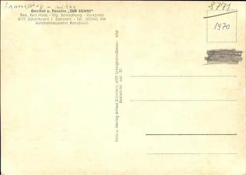 Schollbrunn Spessart Gasthof Pension zur Sonne Hirsch Kat. Schollbrunn