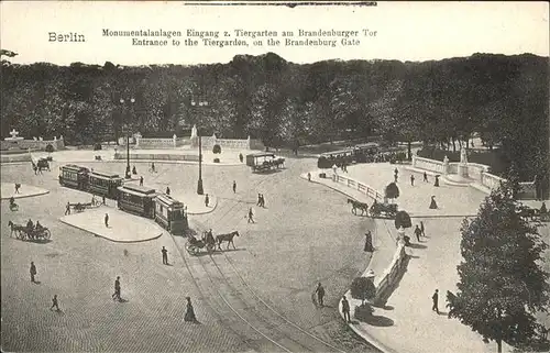 Berlin Monumentalanlagen Eingang zum Tiergarten Brandenburger Tor Kat. Berlin