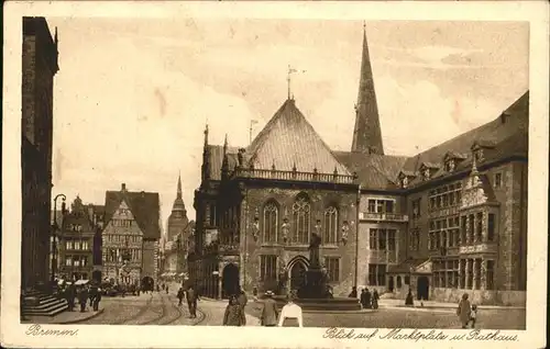 Bremen Blick auf Marktplatz und Rathaus Kat. Bremen
