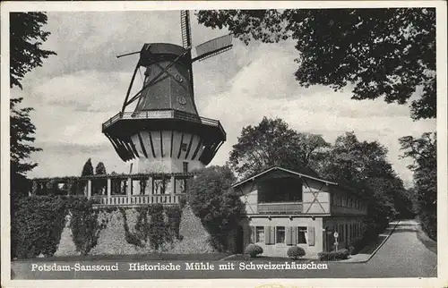 Potsdam Historische Muehle mit Schweizerhaeuschen / Potsdam /Potsdam Stadtkreis