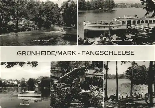 Gruenheide Mark Loecknitzkanal Gaststaette Seeblick Peetzsee Wartsee Froschbruecke Kat. Gruenheide Mark