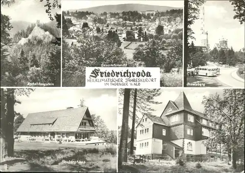 Friedrichroda Panorama Aschenbergstein Inselsberg Heuberghaus Spiessberghaus Kat. Friedrichroda