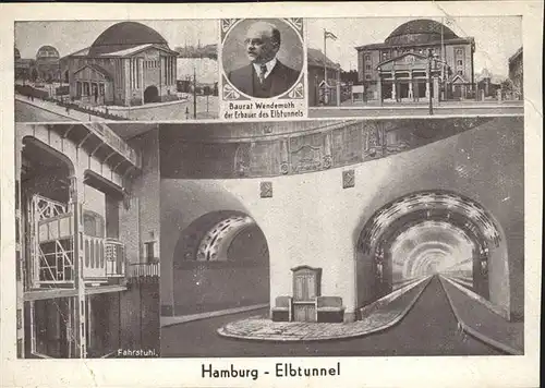 Hamburg Elbtunnel Teilansichten Kat. Hamburg