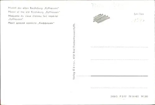 Bad Frankenhausen Modell der alten Reichsburg Kyffhausen Kat. Bad Frankenhausen