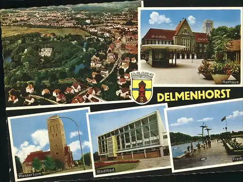 Delmenhorst Panorama Wasserturm Stadtbad Rathaus Kat. Delmenhorst