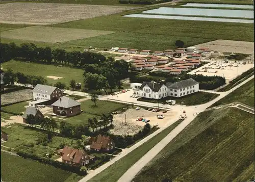 Tossens Ortsansicht mit Hotel Pension Strandhof Kat. Butjadingen