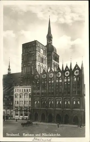 Stralsund Mecklenburg Vorpommern Rathaus und Nikolaikirche Kat. Stralsund