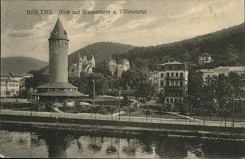 Bad Ems Blick auf Wasserturm und Villenviertel Kat. Bad Ems