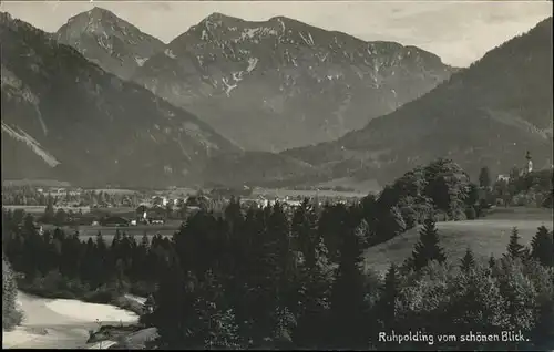 Ruhpolding Panorama vom schoenen Blick Chiemgauer Alpen Kat. Ruhpolding