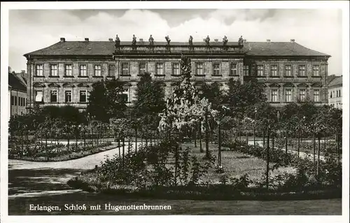 Erlangen Schloss mit Hugenottenbrunnen Kat. Erlangen