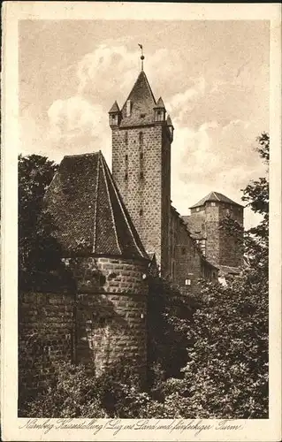 Nuernberg Kaiserstallung Lug ins Land und fuenfeckiger Turm Burg Kat. Nuernberg