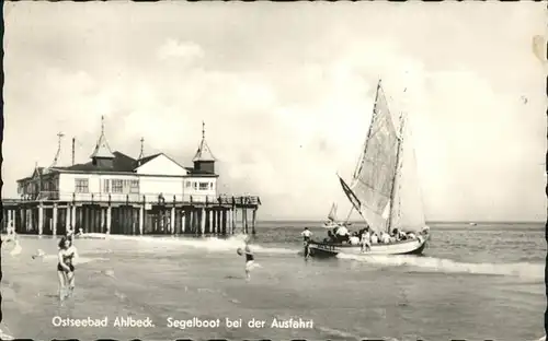 Ahlbeck Ostseebad Insel Usedom Seebruecke Segelboot Strand