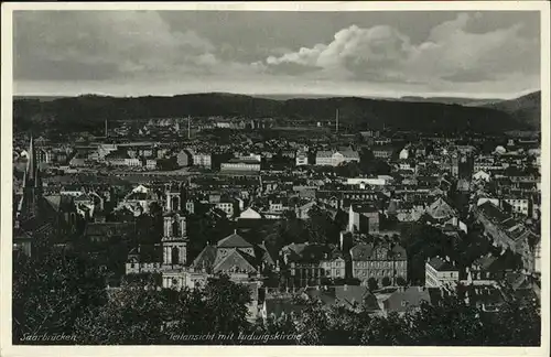 Saarbruecken Teilansicht mit Ludwigskirche Kat. Saarbruecken