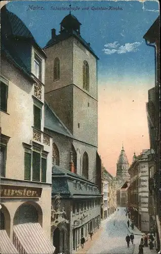 Mainz Rhein Schusterstrasse und Quintus Kirche Feldpost / Mainz Rhein /Mainz Stadtkreis