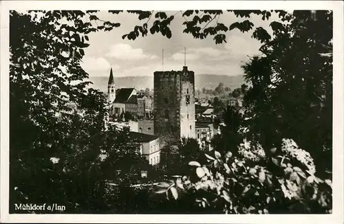 Muehldorf Inn Teilansicht Turm Kirche Kat. Muehldorf a.Inn