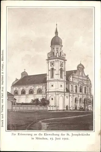 Muenchen St. Josephskirche Einweihung 15. Juni 1902 Kat. Muenchen