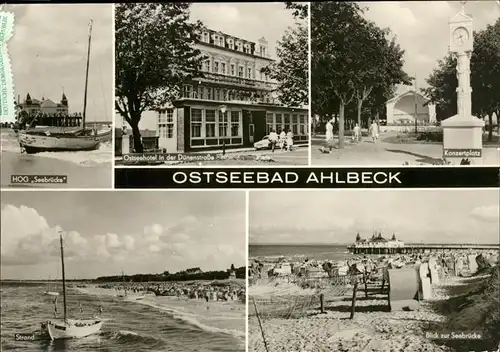 Ahlbeck Ostseebad Insel Usedom Seebruecke Hotel Duenenstrasse Konzertplatz Standuhr Strand