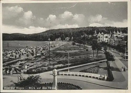 Binz Ruegen Blick auf den Strand Kat. Binz