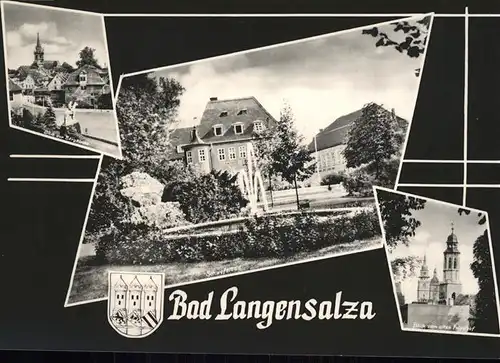 Bad Langensalza Teilansichten Brunnen Kirche Wappen Kat. Bad Langensalza