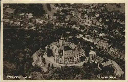 pw34695 Wernigerode Harz Sachsen Anhalt Teilansicht Schloss Fliegeraufnahme Kategorie. Wernigerode Alte Ansichtskarten