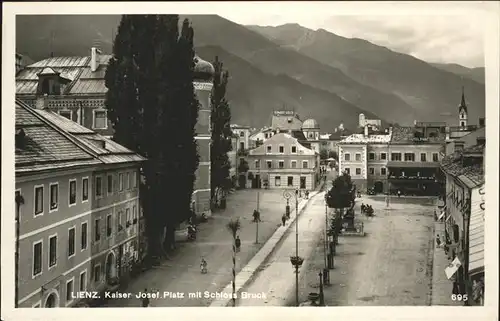 Lienz Tirol Kaiser Josef Platz mit Schloss Bruck Kat. Lienz