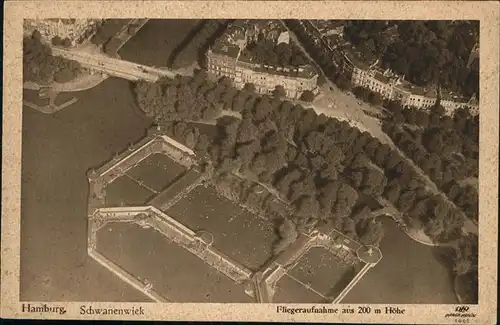 Hamburg Schwanenwiek Strasse Fliegeraufnahme Kat. Hamburg