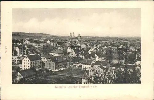 Kempten Allgaeu Panorama Blick von der Burghalde Kat. Kempten (Allgaeu)