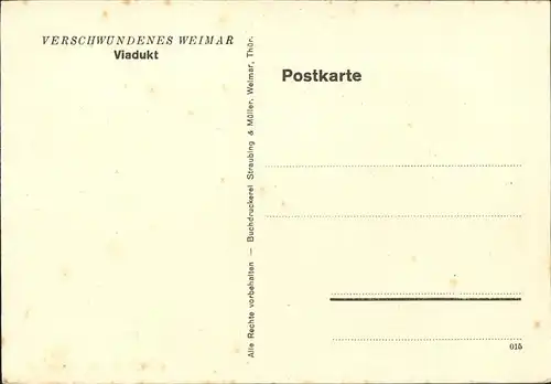 Weimar Thueringen Viadukt Kuenstlerkarte Serie "Verschwundenes Weimar" Kat. Weimar