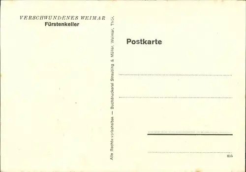 Weimar Thueringen Fuerstenkeller Kuenstlerkarte Serie "Verschwundenes Weimar" Kat. Weimar