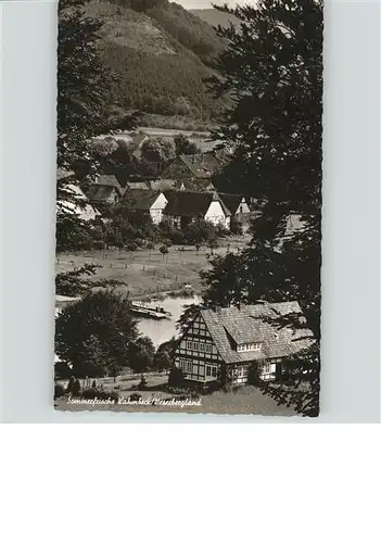 Wahmbeck Weserbergland Teilansicht Partie an der Weser Kat. Bodenfelde